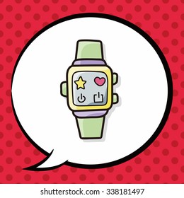 watch doodle, speech bubble