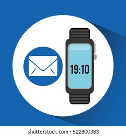watch email app social network vector illustration eps 10