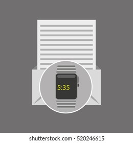 watch envelope open letter vector illustration eps 10