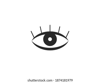 Watch, eye icon on white background. Vector illustration, flat.