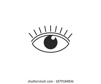 Observar, icono del ojo sobre fondo blanco. Ilustración vectorial, plana.