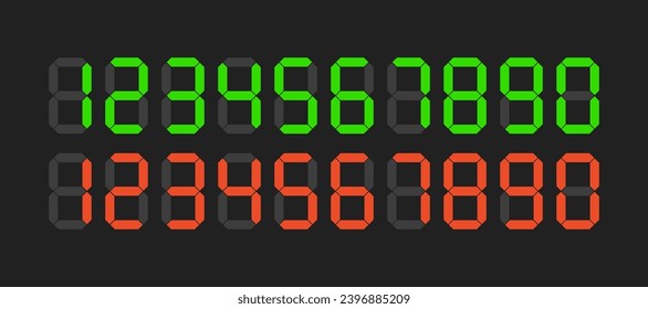 Watch face icons. Flat, color, dial with numbers. Vector icons