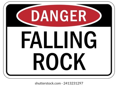 Watch for falling material warning sign and labels