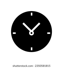 Watch Fill Icon Symbol Vector. Black Glyph Watch Icon