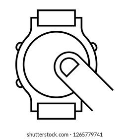 Watch, fingers, hand icon vector image. Can also be used for Smart Watch. Suitable for mobile apps, web apps and print media.