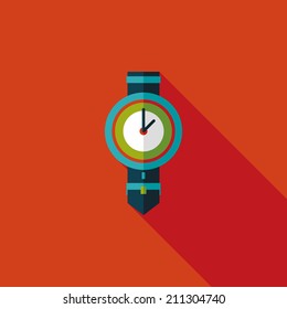 watch flat icon with long shadow,eps10