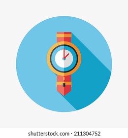watch flat icon with long shadow,eps10