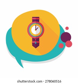 watch flat icon with long shadow,eps10