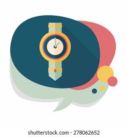 watch flat icon with long shadow,eps10