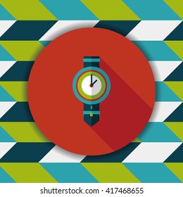 watch flat icon with long shadow,eps10
