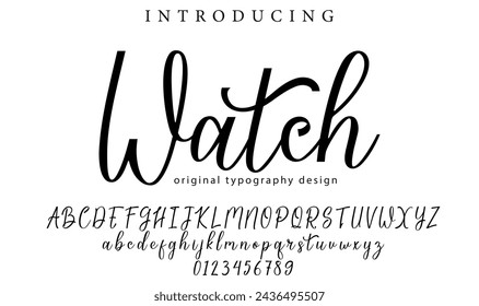 Watch Font Stylish brush painted an uppercase vector letters, alphabet, typeface