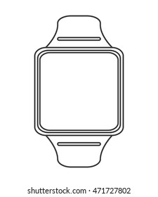 watch gadget time technology icon. Flat and Isolated design. Vector illustration