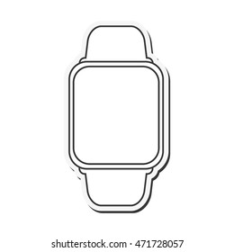 watch gadget time technology icon. Flat and Isolated design. Vector illustration