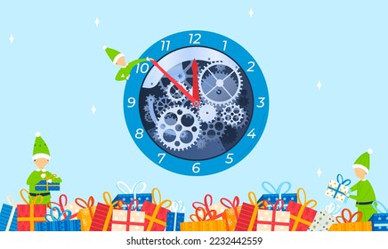 Watch gifts, label element, background set, business product template, souvenirs pledge, design, cartoon style vector illustration