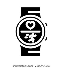 watch gps running accessories glyph icon vector. watch gps running accessories sign. isolated symbol illustration