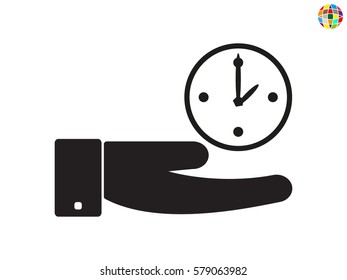 watch in hand, icon, vector illustration eps10