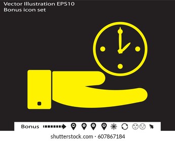 watch in hand, icon, vector illustration eps10