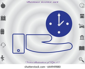 watch in hand, icon, vector illustration eps10