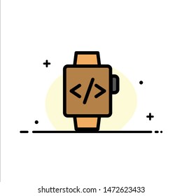 Watch, Hand Watch, Time Clock  Business Flat Line Filled Icon Vector Banner Template