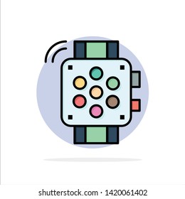 Watch, Hand Watch, Timer, Education Abstract Circle Background Flat color Icon