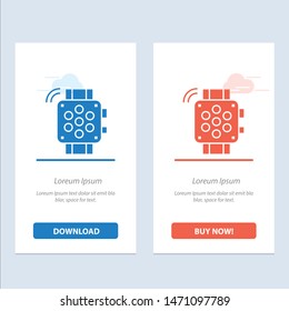 Watch, Hand Watch, Timer, Education  Blue and Red Download and Buy Now web Widget Card Template. Vector Icon Template background