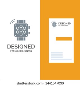 Watch, Hand Watch, Timer, Education Grey Logo Design and Business Card Template
