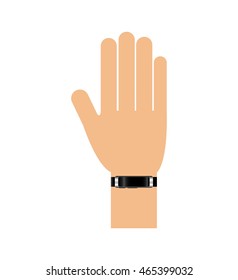 watch hand wearable technology gadget icon. Isolated and flat illustration. Vector graphic