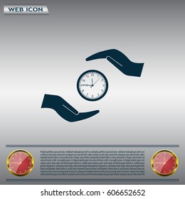 watch and hand web icon. vector design