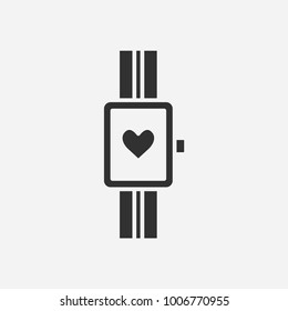 Watch heart valentines day icon illustration isolated vector sign symbol