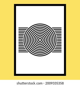 Watch hollogram Abstract Geometric Wall Art. Mid Century Illustration in Minimal Style for house Decoration Background. Shape Art Set of soft color painting in boho style. poster template layouts.