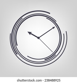 Watch icon black vector time clock simple