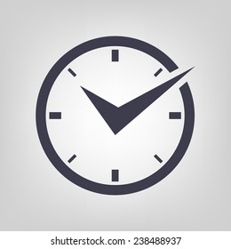 Watch icon black vector time clock simple