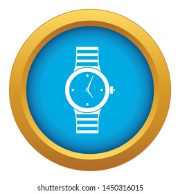 Watch icon blue vector isolated on white background for any design