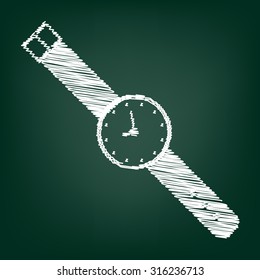 Watch icon with chalk effect 