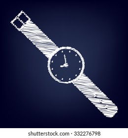 Watch icon with chalk effect  