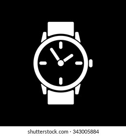 The watch icon. Clock and wristwatch, timer, time, stopwatch symbol. Flat Vector illustration