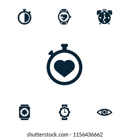Watch icon. collection of 7 watch filled icons such as eye. editable watch icons for web and mobile.