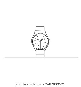  Icono de reloj Ilustración vectorial de contorno de dibujo de una línea continua