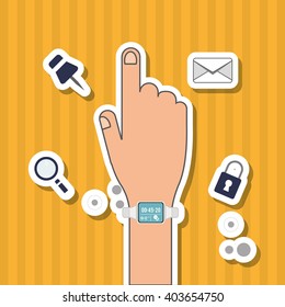 watch icon design, vector illustration