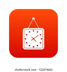 Watch icon digital red for any design isolated on white vector illustration