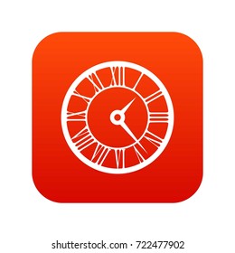 Watch icon digital red for any design isolated on white vector illustration