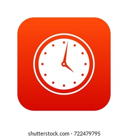 Watch icon digital red for any design isolated on white vector illustration