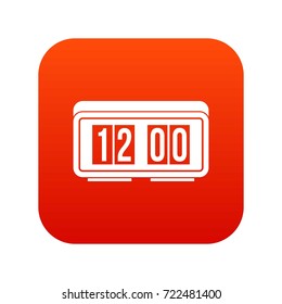 Watch icon digital red for any design isolated on white vector illustration