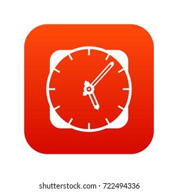Watch icon digital red for any design isolated on white vector illustration