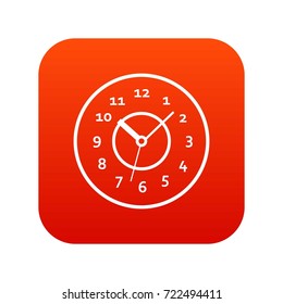 Watch icon digital red for any design isolated on white vector illustration
