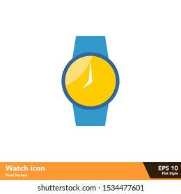 Watch icon in flat style, with color and pixel perfect eps 10