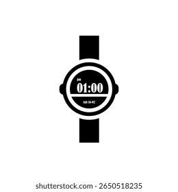 Icono de reloj de estilo plano aislado. Vector