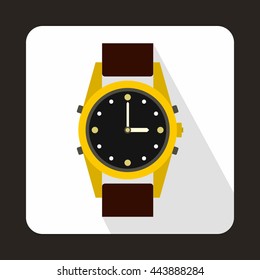 Watch icon in flat style on a white background