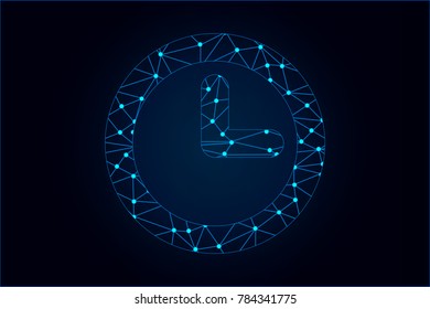 Watch icon - With glowing point and lines scales on the dark gradient background. Vector Illustration eps10