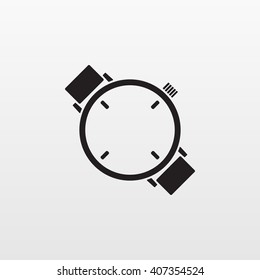 Watch icon isolated. Modern simple flat hand clock sign. Business, internet concept. Trendy mono vector time symbol for website design, web button, mobile app. Logo illustration.